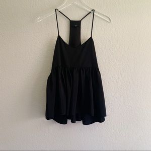TIBI Silk Sleeveless Spaghetti Black Tank Blouse